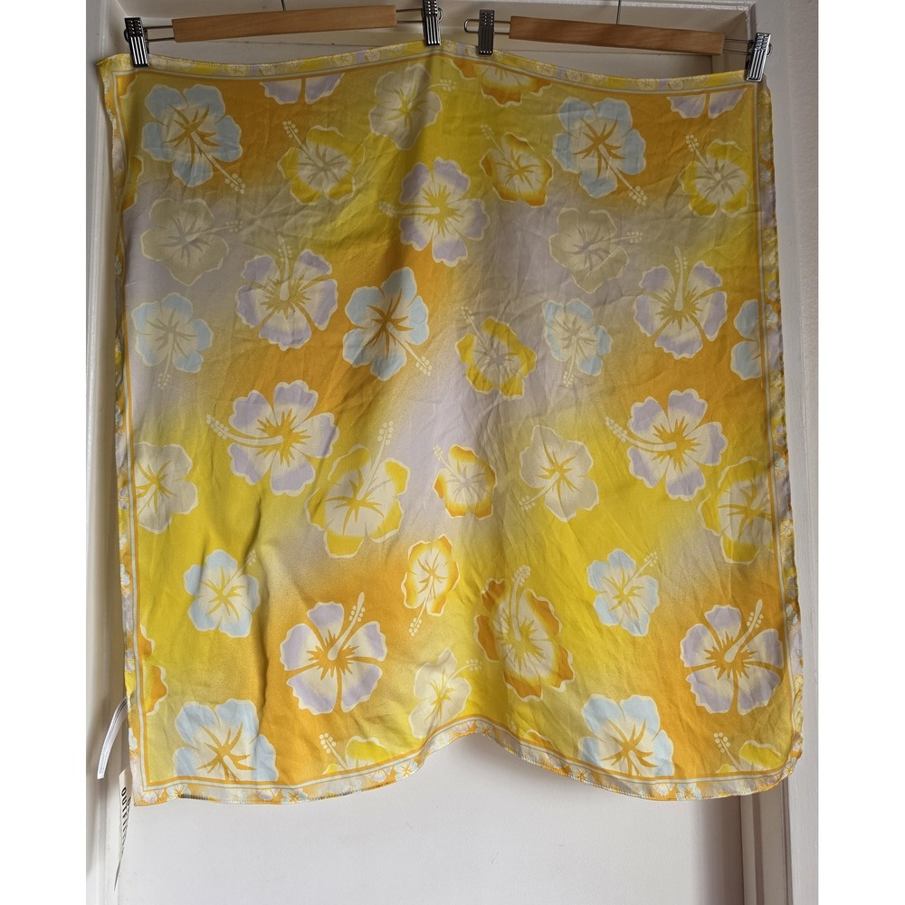 NWT Urban Outfitters Floral Scarf Yellow White Blue Wrap Shawl Boho Rectangle